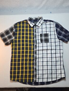 Alpha Beta Multi-Plaid Button Down Shirt